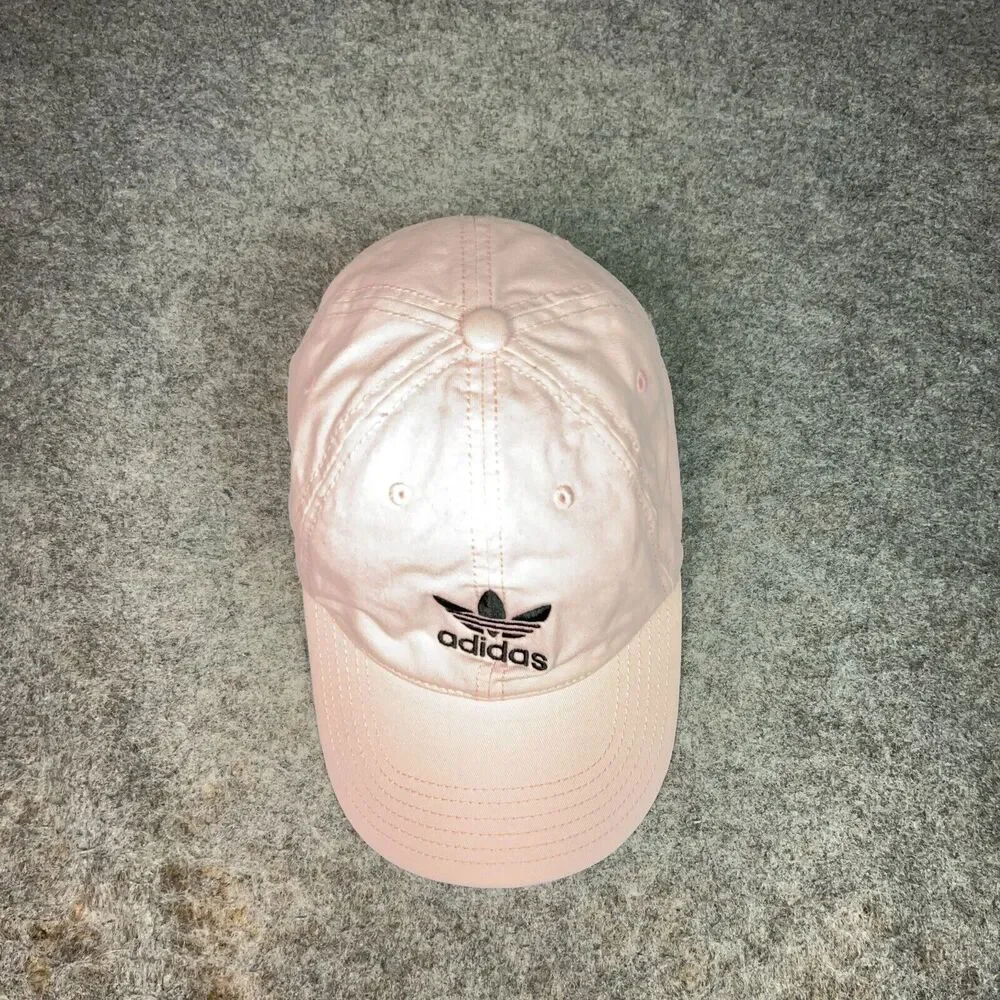 Adidas Mens Hat Cap Pink Black Strapback‎ Trefoil Embroidered Preppy Dad Sports